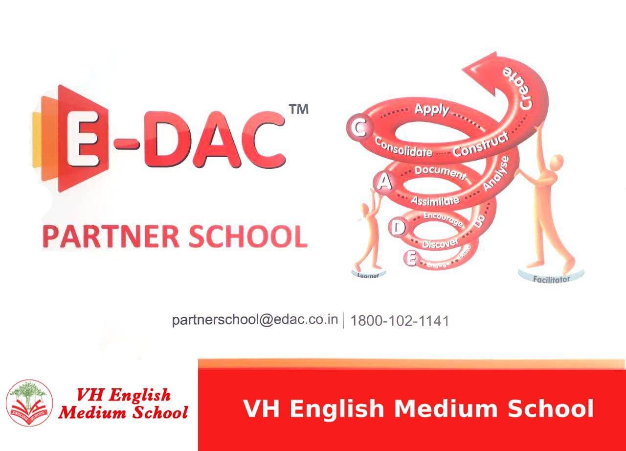 E-DAC Partner School certificate — VH English Medium School is an authorized partner of the E-DAC curriculum system